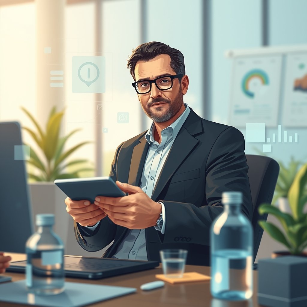Ilustración conceptual de integración tecnológica y corporativa entre empresas de software