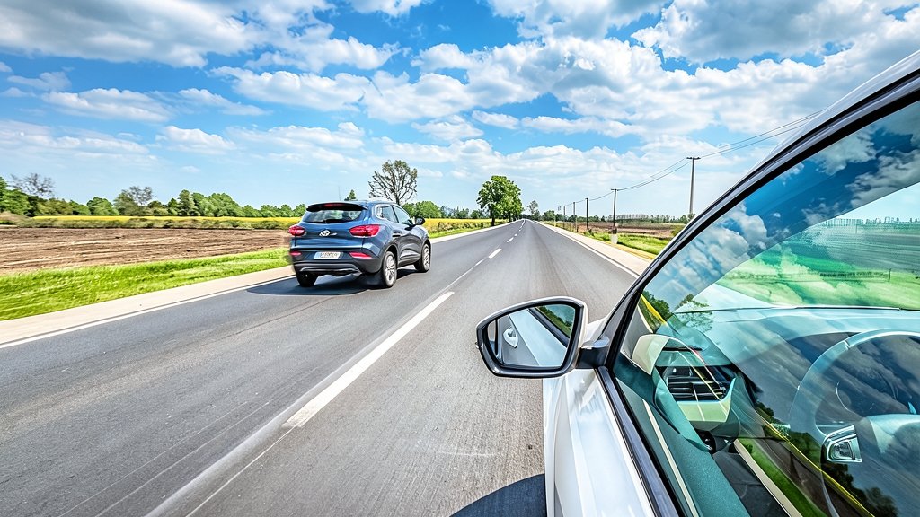 Ilustración conceptual sobre la aplicación de las nuevas normas de tráfico y adelantamiento en carretera.