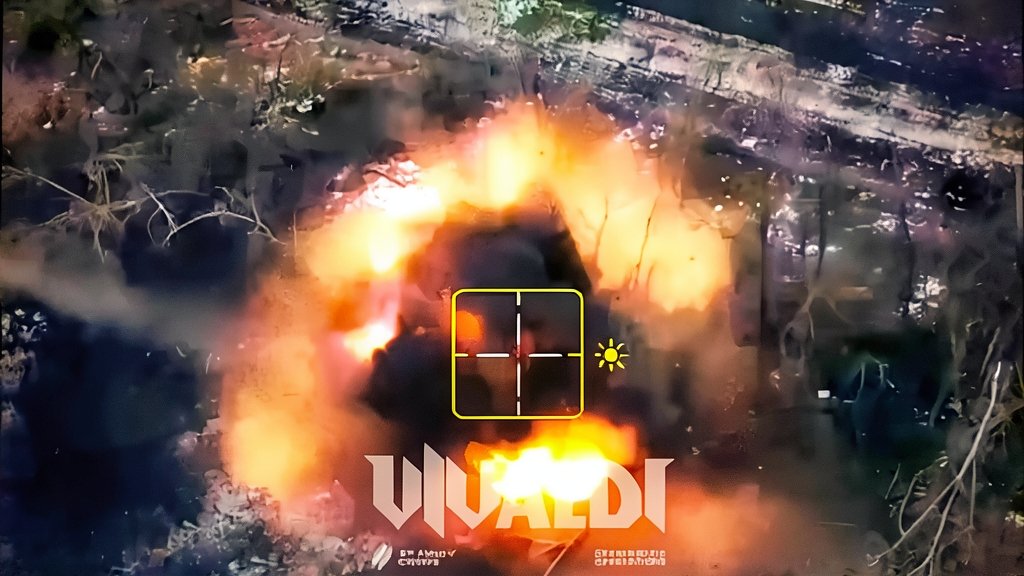 Ilustración conceptual de un robot terrestre militar avanzado en un escenario de operaciones tácticas.