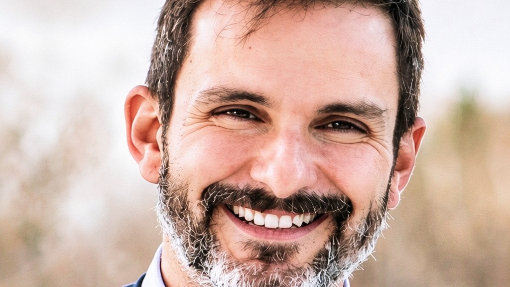 Retrato de primer plano de Fernando Rionegro, director general de Nokia España, sonriendo con barba.
